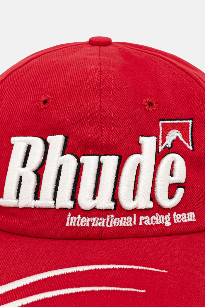 RHUDE czapka z daszkiem bawełniana męska RHPF26HA07511 czerwony AW26