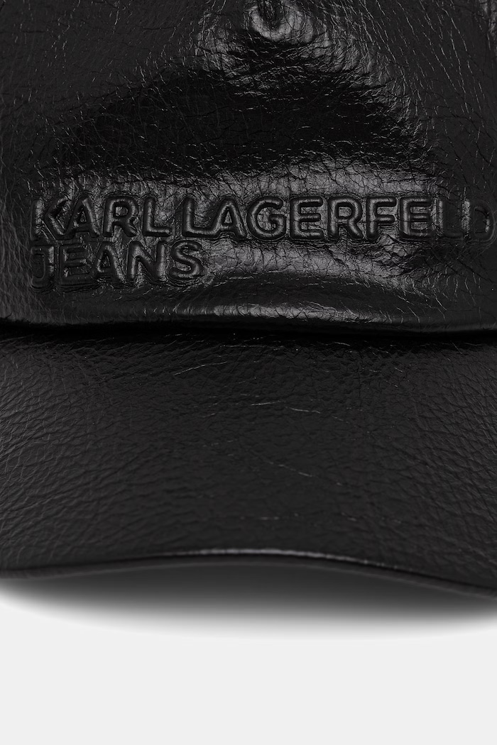 Karl Lagerfeld Jeans șapcă pentru bărbați cu imitație de piele B3M33055 negru AW26