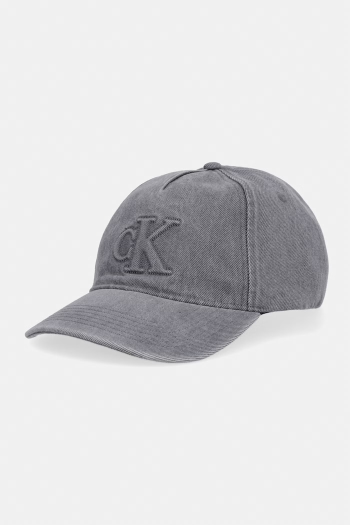 Calvin Klein kapa s šiltom moška jeansasta siva LV04D5166G