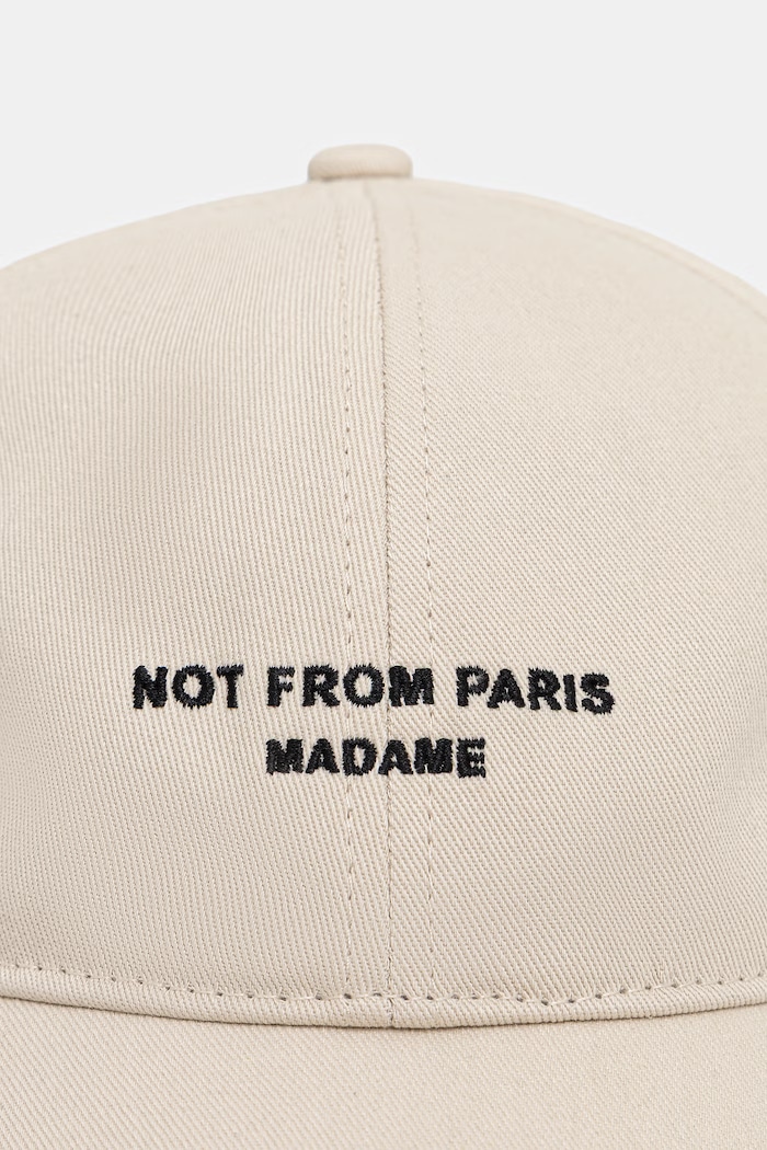 Drôle de Monsieur Slogan czapka z daszkiem bawełniana męska L.CP207.CO138 beżowy AW26