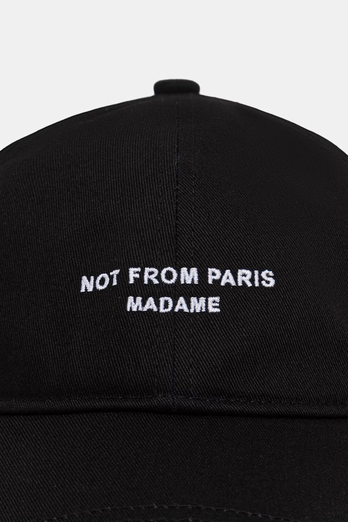 Drôle de Monsieur Slogan czapka z daszkiem bawełniana męska L.CP207.CO138 czarny AW26
