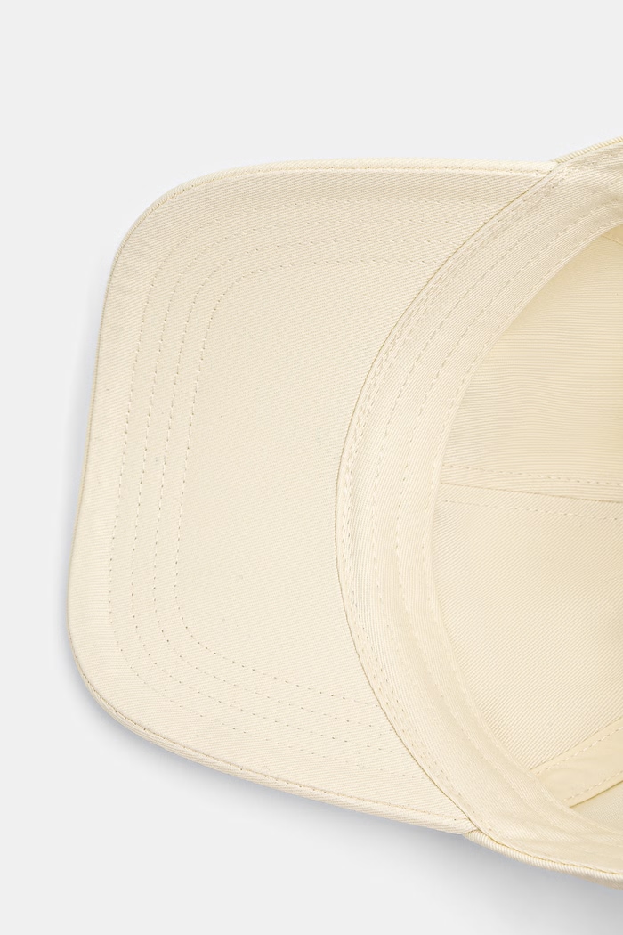 Drôle de Monsieur Vine Embroidered Slogan czapka z daszkiem bawełniana męska beżowy L.CP206.CO138