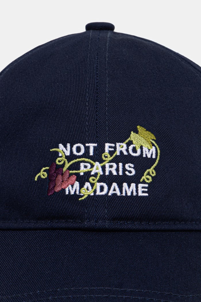 Drôle de Monsieur czapka z daszkiem męska bawełniana Vine Embroidered Slogan L.CP206.CO138 granatowy AW26