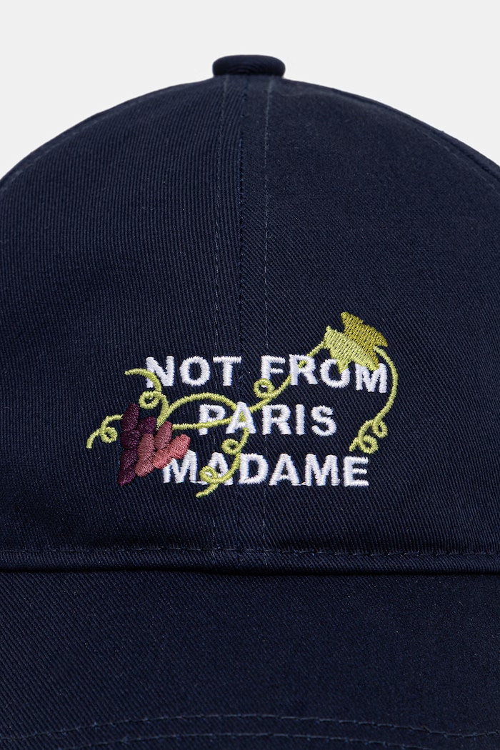 Drôle de Monsieur czapka z daszkiem męska bawełniana Vine Embroidered Slogan L.CP206.CO138 granatowy AW26