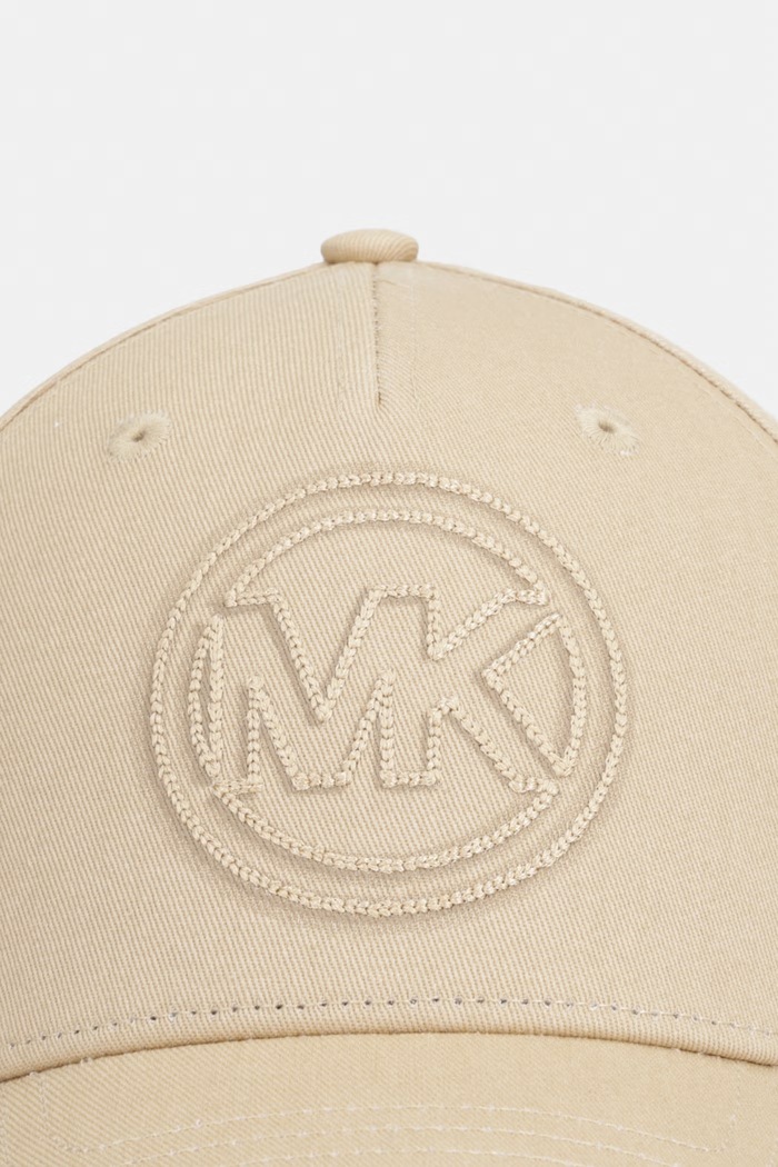 Michael Kors czapka z daszkiem męska bawełniana CT6005I35Z beżowy AW26