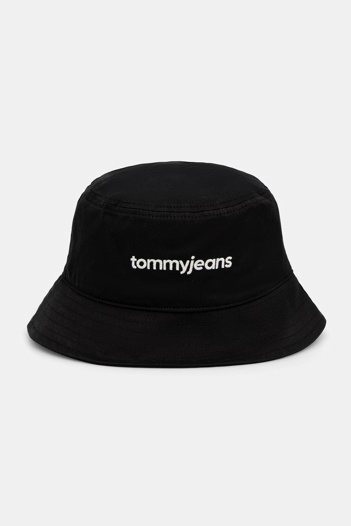 Tommy Jeans klobúk bucket pánsky bavlnený čierna AM0AM14706