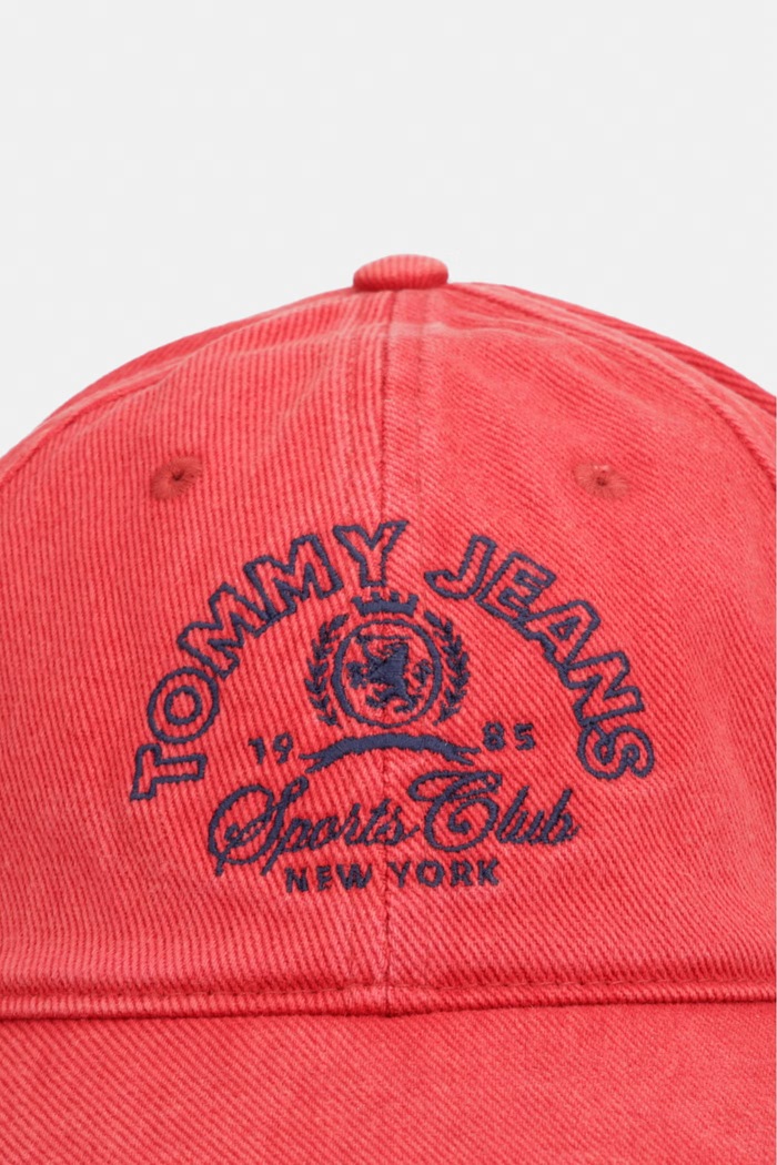 Tommy Jeans czapka bejsbolówka męska bawełniana AM0AM14458 czerwony AW26