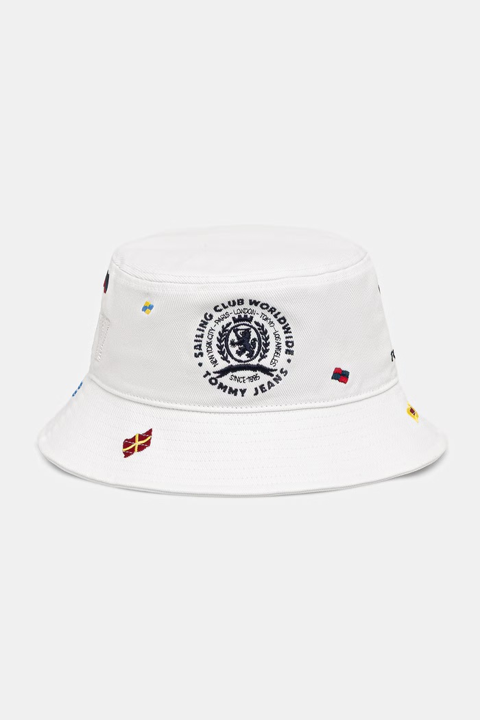 Tommy Jeans kapelusz bucket męski bawełniany biały AM0AM14328