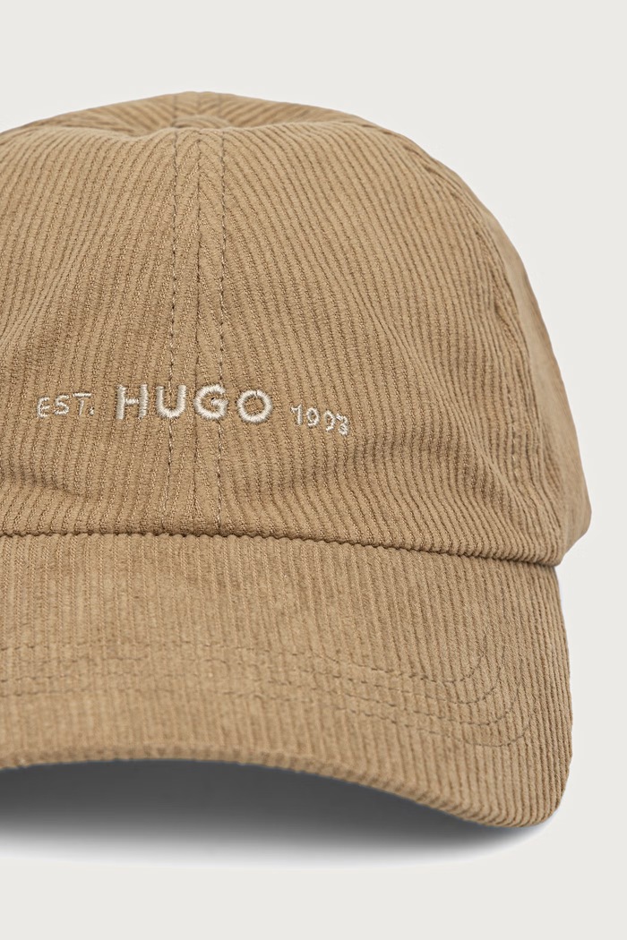 HUGO baseballová čepice pánská manšestrová Mett-CO 50566182 béžová AW26