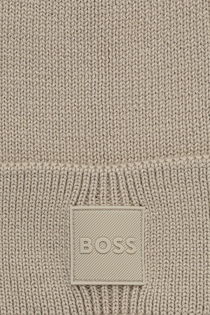 BOSS Orange Czapka męska z wełną Foxxy_Hat 50568837 beżowy AW26