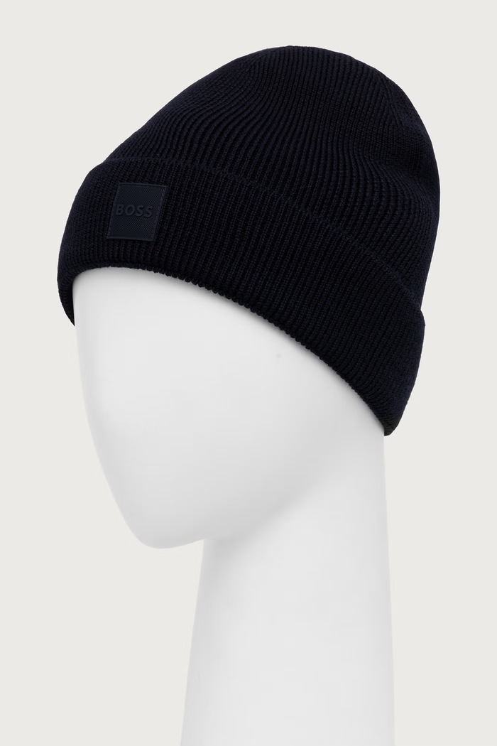 BOSS Orange Czapka męska z wełną Foxxy_Hat 50568837 granatowy AW26