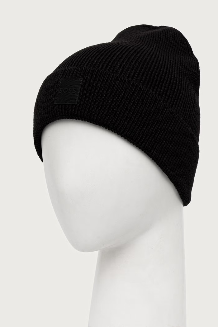 BOSS Orange kapa za muškarce s vunom Foxxy_Hat 50568837 crna AW26
