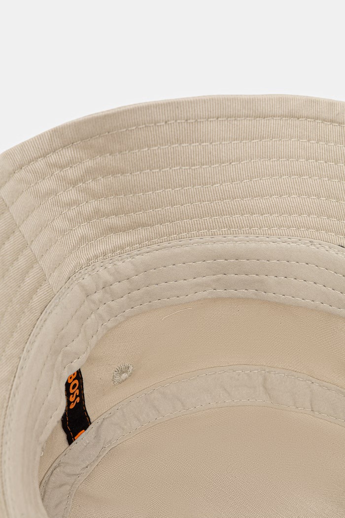 BOSS Orange bucket hat da uomo in cotone Finnian beige 50566229