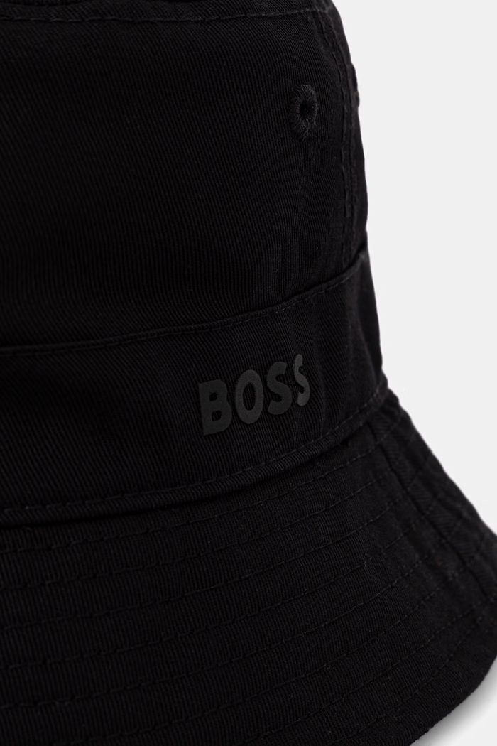 BOSS Orange bucket hat da uomo in cotone Finnian 50566229 nero AW26