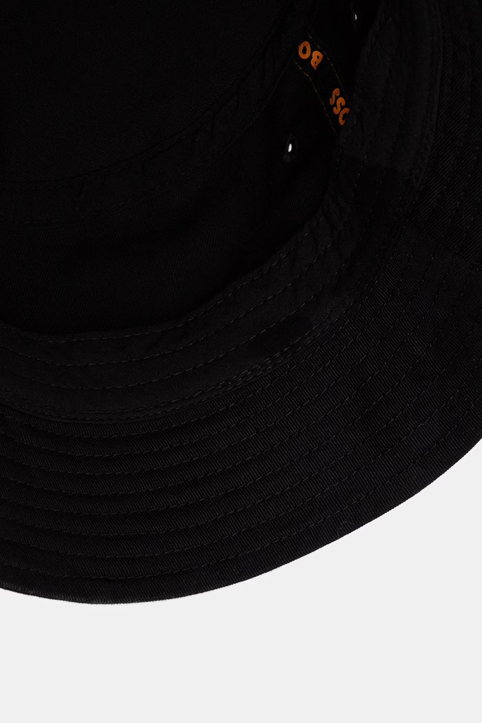 BOSS Orange bucket hat da uomo in cotone Finnian nero 50566229