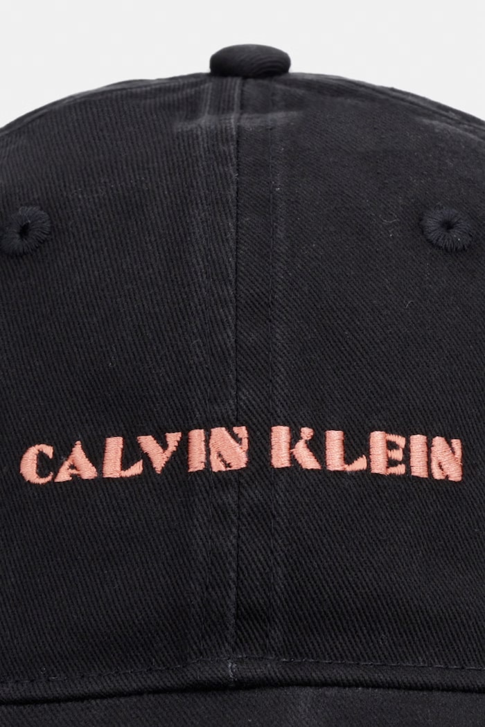Calvin Klein czapka z daszkiem męska bawełniana LV04D5123G czarny AW26
