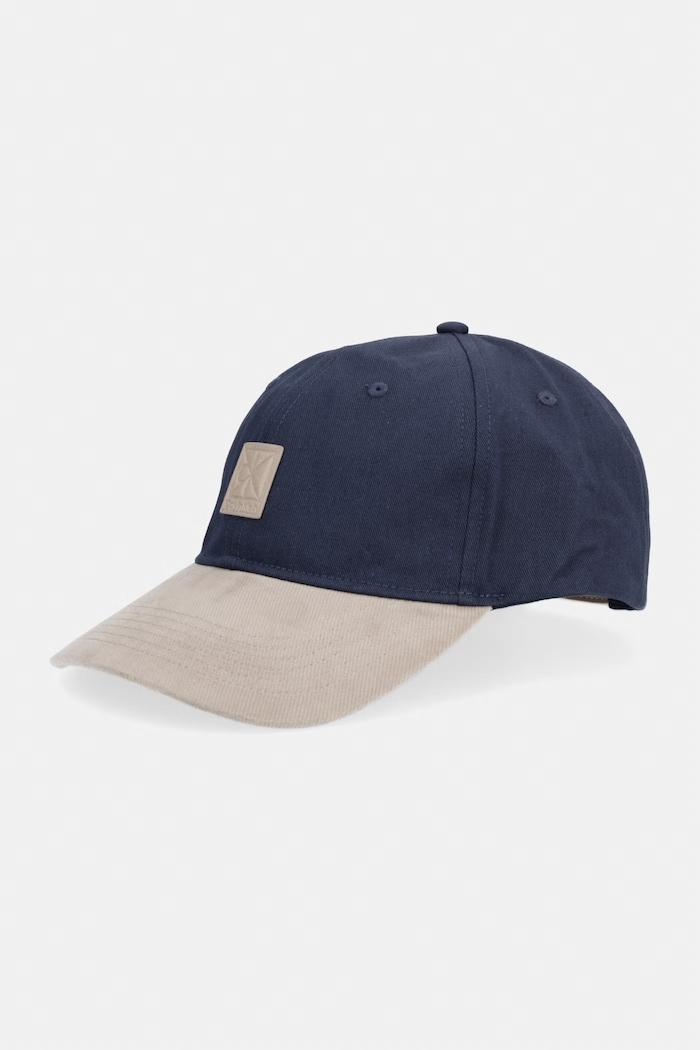 Calvin Klein czapka z daszkiem męska bawełniana granatowy LV04D5110G