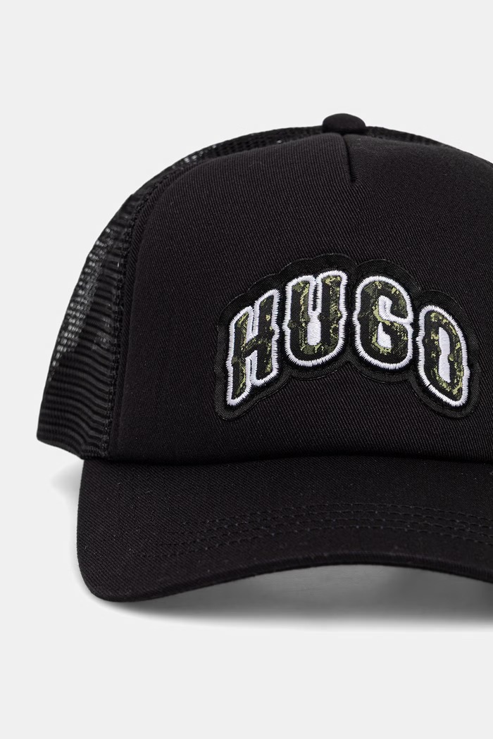 HUGO Blue шапка trucker мъжка Marsel-Trucker-Snake 50566651 черен AW26
