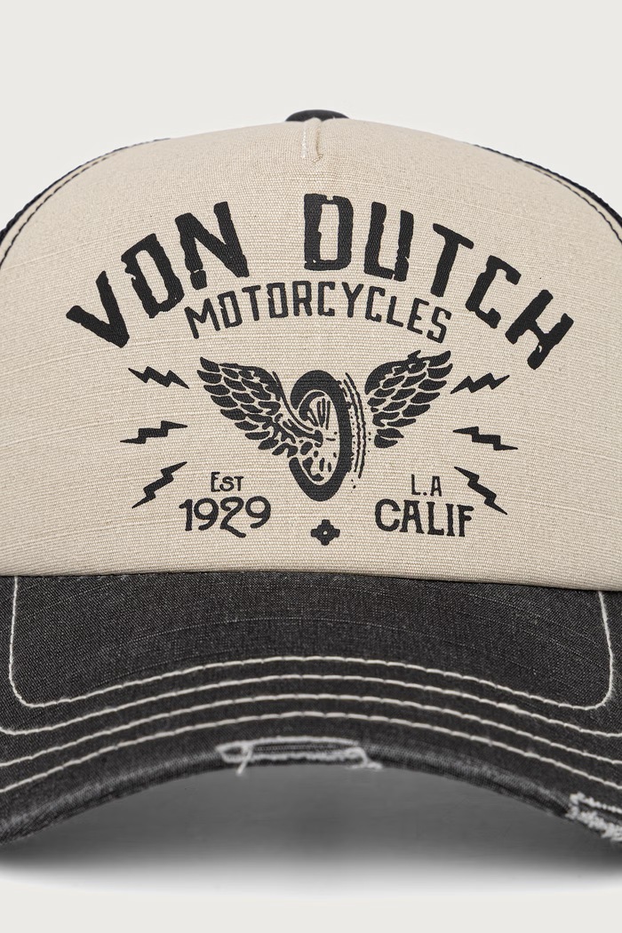 Von Dutch Czapka z daszkiem trucker VD.0.CAS1.CREW2.B beżowy AW26