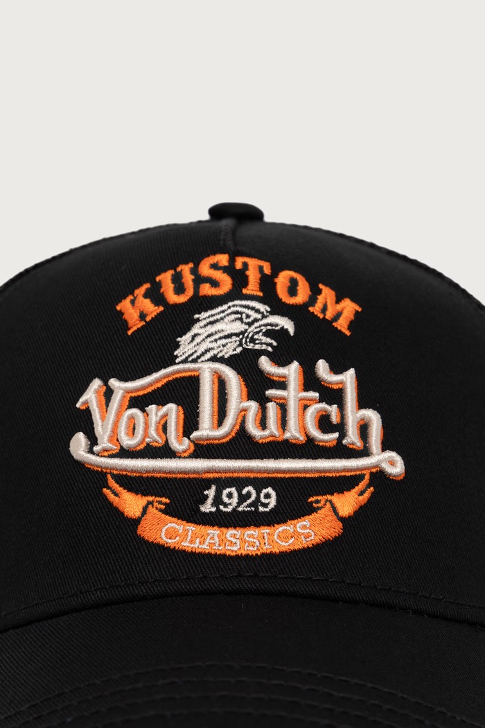 Von Dutch Czapka z daszkiem trucker z bawełną VD.0.CAS1.EAG.BLK czarny AW26