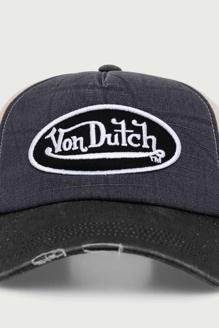 Von Dutch Czapka z daszkiem bawełniana VD.0.CAS1.JACK7B granatowy AW26