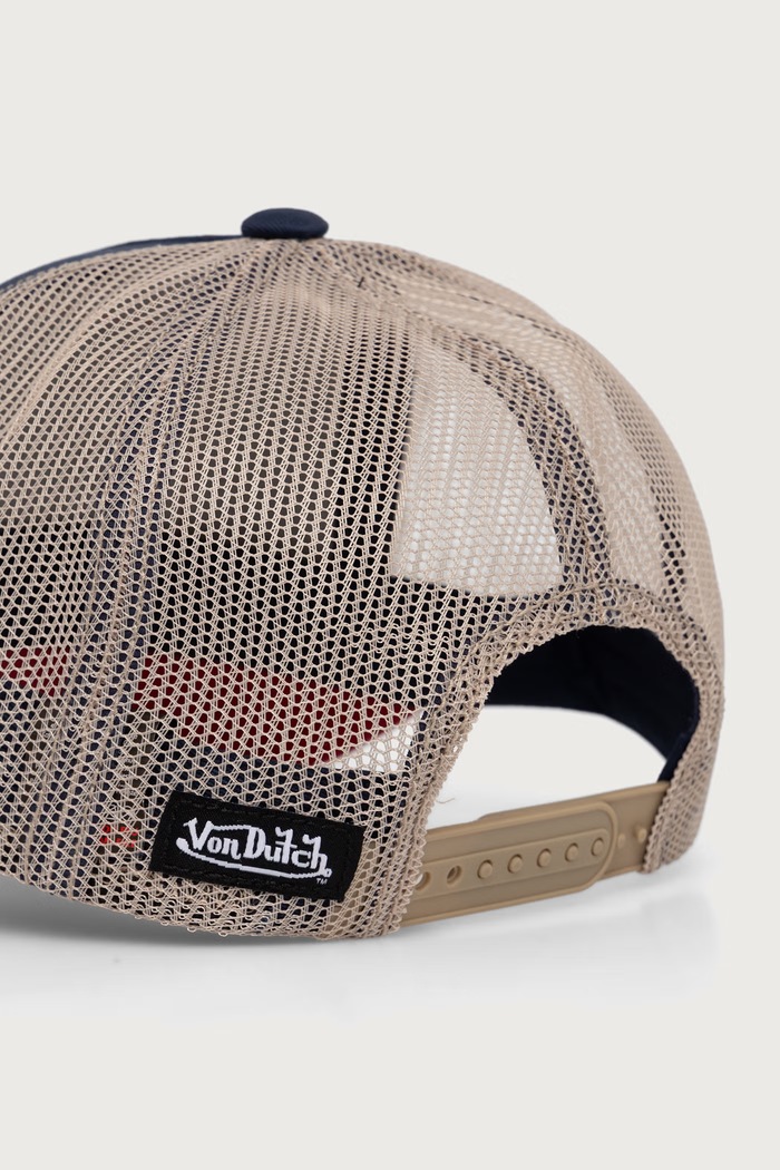 Akcesoria Von Dutch Czapka z daszkiem z bawełną VD.0.CAS1.SQUARE16 granatowy