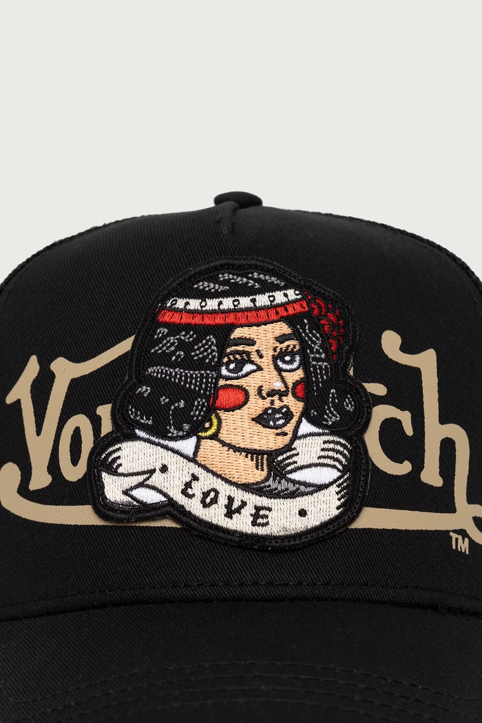 Von Dutch Czapka z daszkiem z bawełną VD.0.CAS2.LOVE.NR czarny AW26