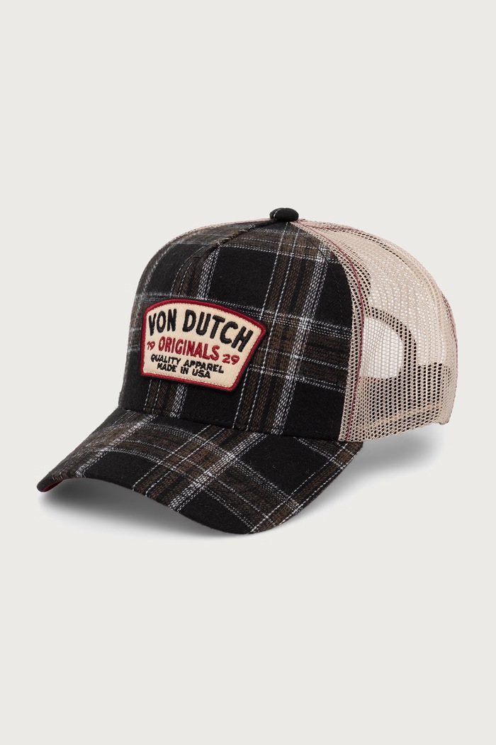 Von Dutch Czapka z daszkiem trucker z bawełną brązowy VD.1.CB.CAR.10