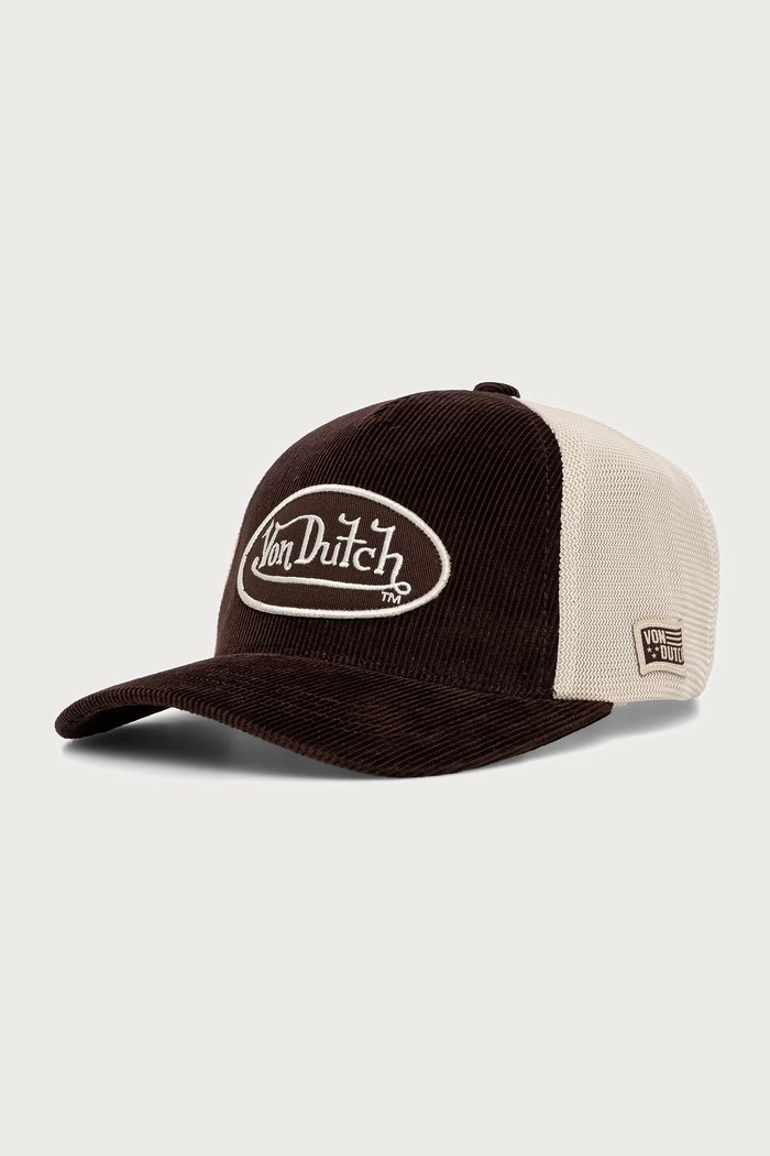 Von Dutch Czapka z daszkiem z bawełną brązowy VD.1.CB.LOF.B49