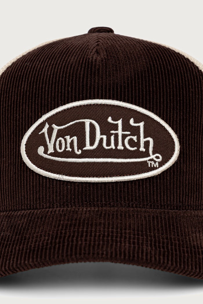 Von Dutch Czapka z daszkiem z bawełną VD.1.CB.LOF.B49 brązowy AW26