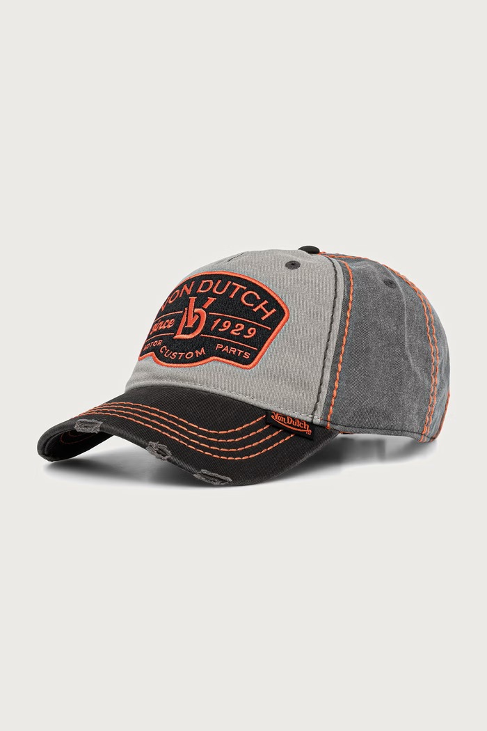 Von Dutch Czapka z daszkiem bawełniana szary VD.1.CB.RETRO.16