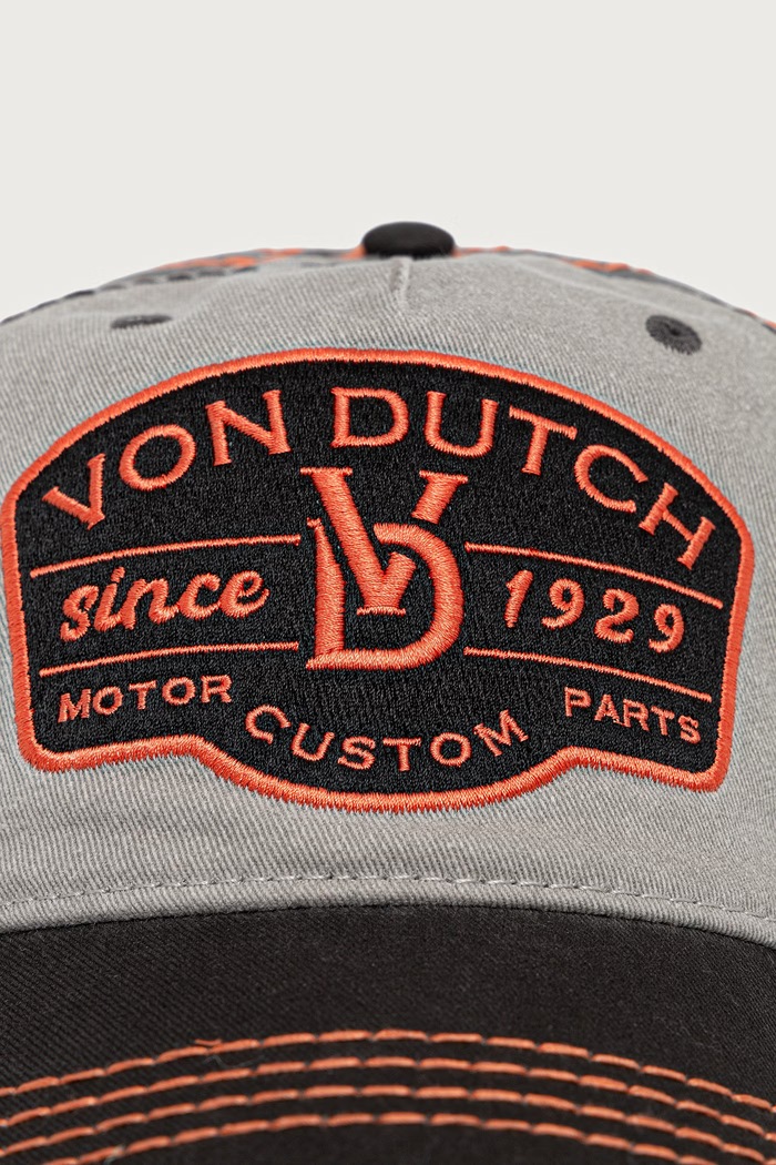 Von Dutch Czapka z daszkiem bawełniana VD.1.CB.RETRO.16 szary AW26