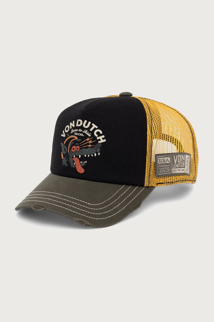 Von Dutch Czapka z daszkiem trucker z bawełną czarny VD.1.CT.CREW.35