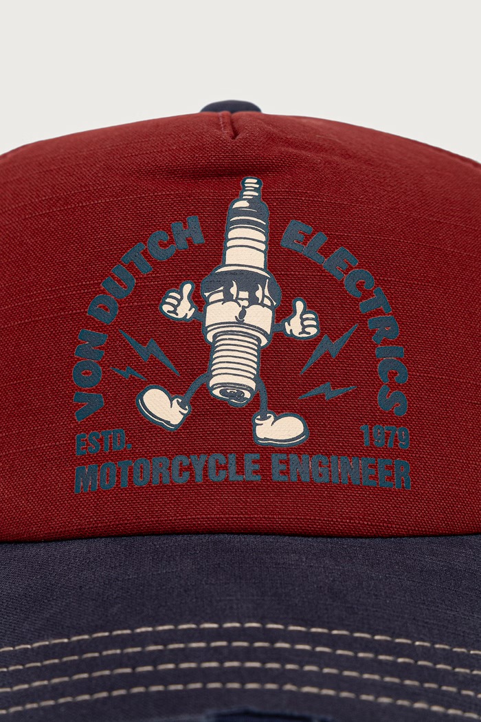 Von Dutch Czapka z daszkiem z bawełną VD.1.CT.CREW.36 bordowy AW26