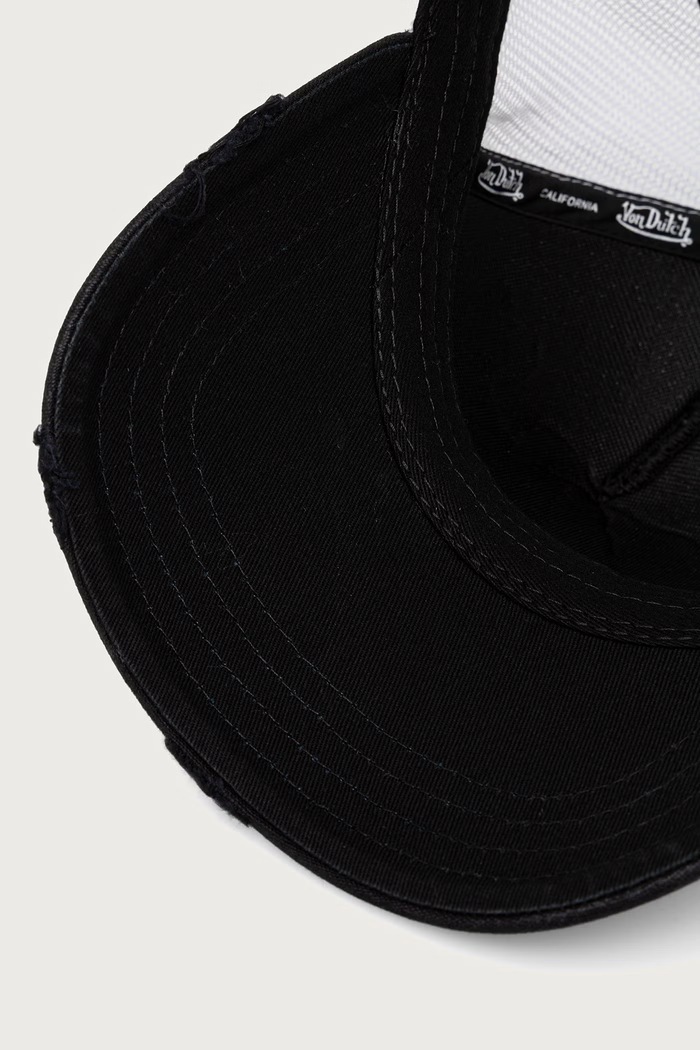 Czapka z daszkiem z bawełną Von Dutch VD.1.CT.CREW.38 czarny