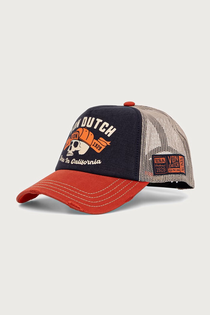 Von Dutch Czapka z daszkiem z bawełną granatowy VD.1.CT.CREW.39