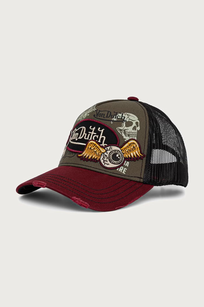 Von Dutch Czapka z daszkiem trucker zielony VD.1.CT.PATCHES.17