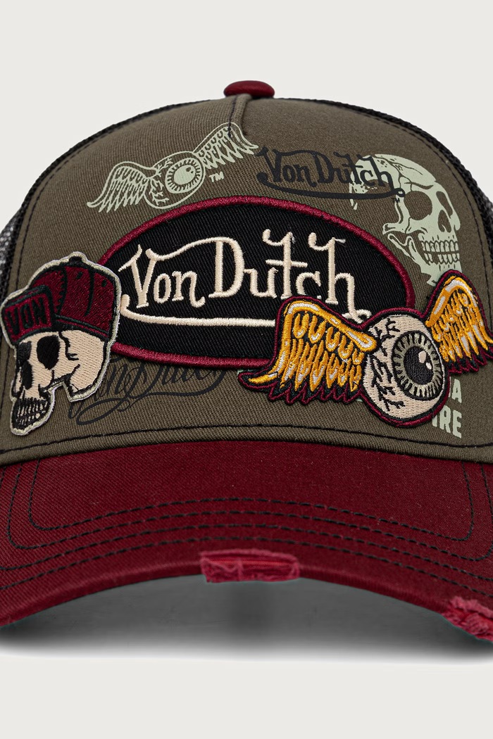 Von Dutch Czapka z daszkiem trucker VD.1.CT.PATCHES.17 zielony AW26