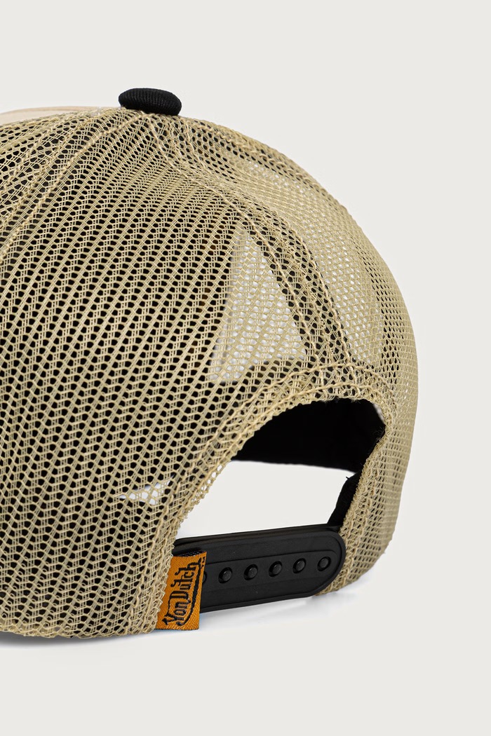 Akcesoria Von Dutch Czapka z daszkiem trucker z bawełną VD.1.CT.PATCHES.19 beżowy