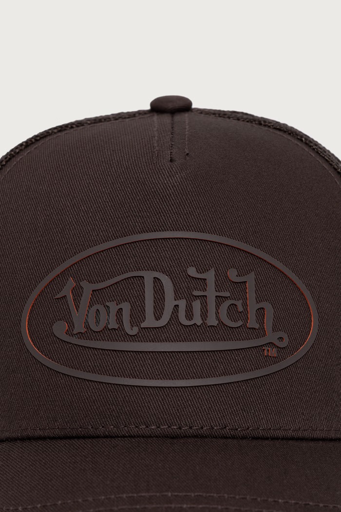 Von Dutch Czapka z daszkiem z bawełną VD.1.CB.LOG.24 brązowy AW26