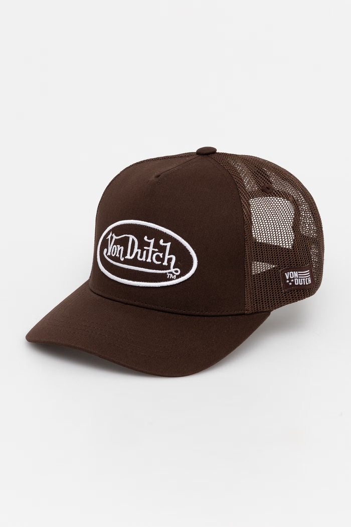 Von Dutch Czapka z daszkiem trucker z bawełną brązowy VD.1.CB.LOF.B51