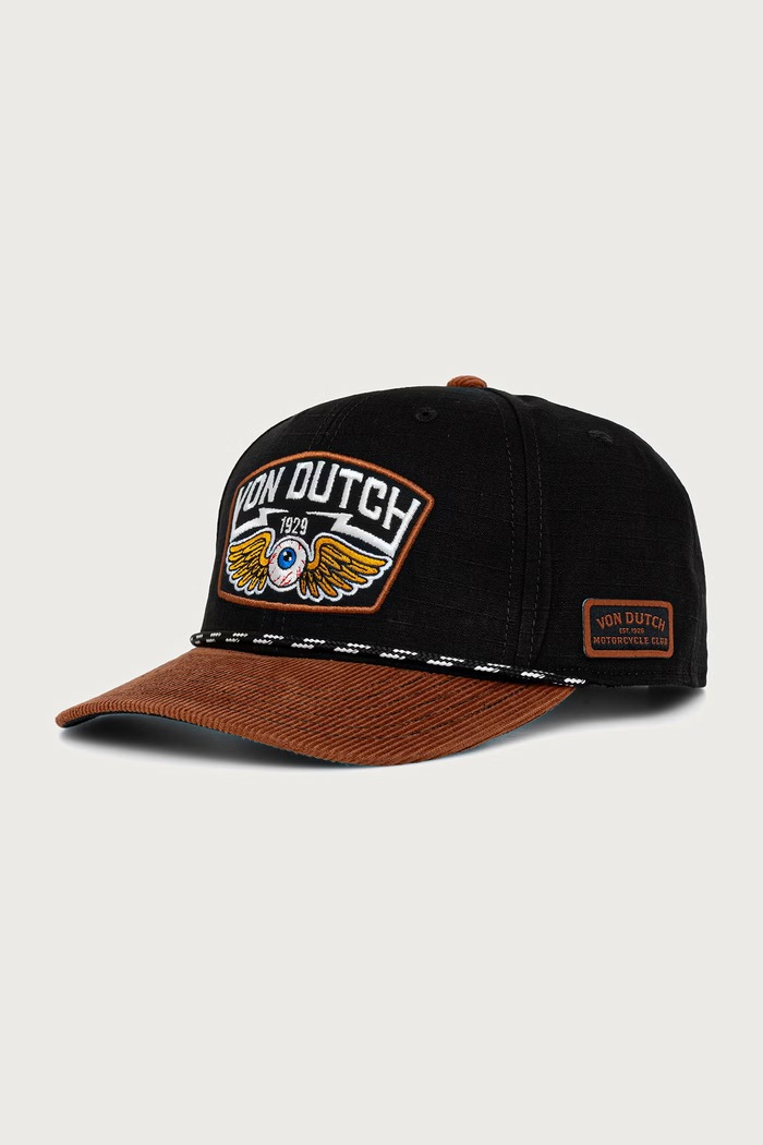 Von Dutch Czapka z daszkiem bawełniana czarny VD.1.CS.SEM.16