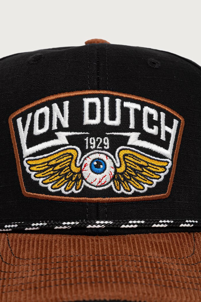 Von Dutch Czapka z daszkiem bawełniana VD.1.CS.SEM.16 czarny AW26