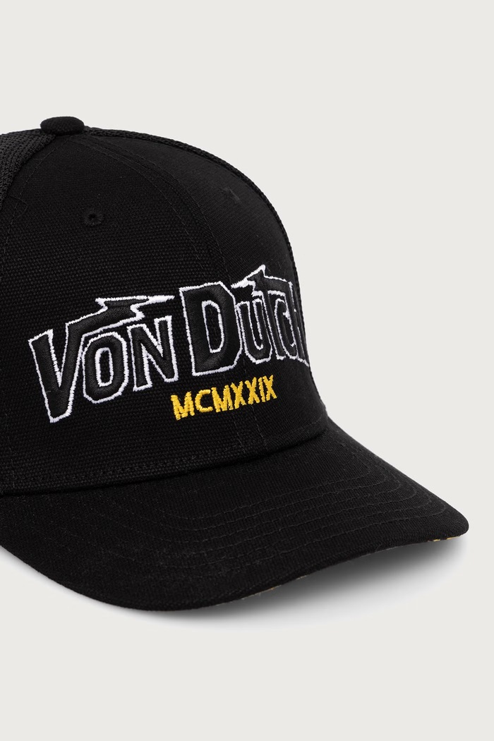 Von Dutch Czapka z daszkiem trucker z bawełną VD.1.CS.CAN.01 czarny AW26