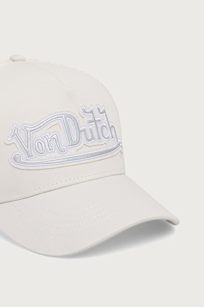 Von Dutch Czapka z daszkiem trucker z bawełną VD.2.CB.RAINBOW beżowy AW26