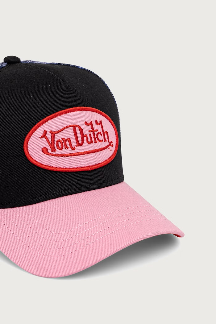 Von Dutch Czapka z daszkiem trucker z bawełną VD.2.CB.SPACE różowy AW26