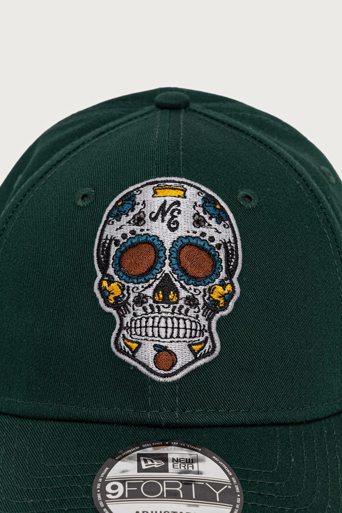 New Era Czapka z daszkiem bawełniana NE SKULL 940 DKG 60976209 zielony AW26