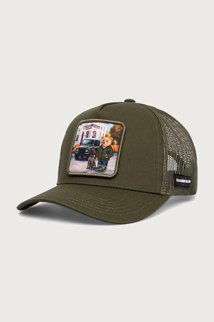 Baron Filou Czapka z daszkiem trucker z bawełną zielony 000017299