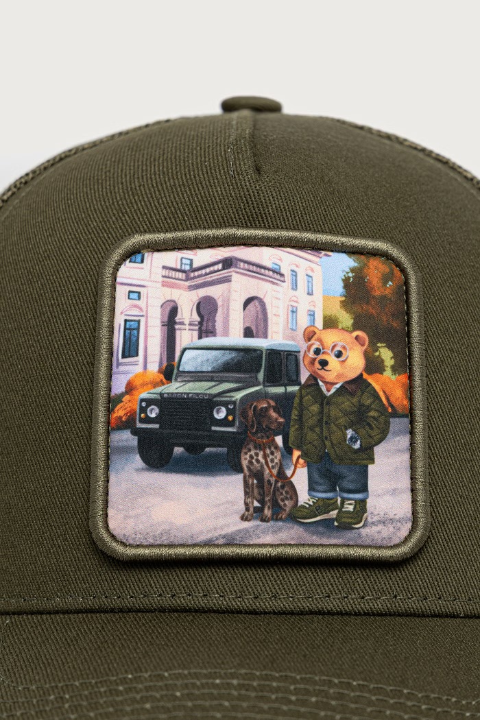 Baron Filou Czapka z daszkiem trucker z bawełną 000017299 zielony AW26