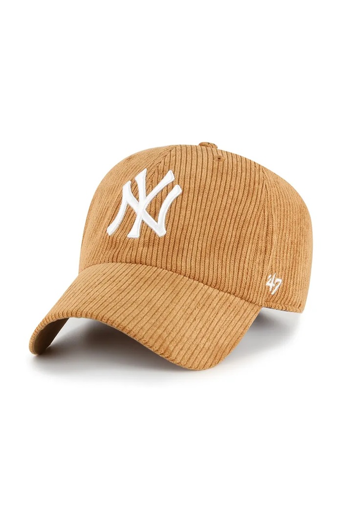 47 brand Καπέλο με γείσο κοτλέ MLB New York Yankees καφέ B.THCKC17EWS.QL